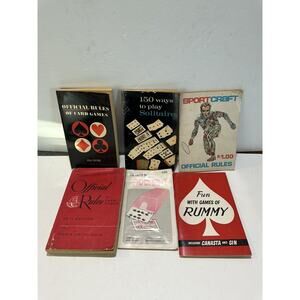 LOT OF 6 card game Books Official Rules of Card Games, baccarat, solitaite, Rumm
